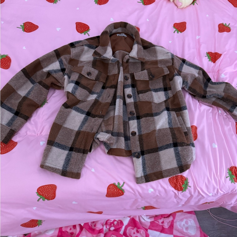 Brown and cream women’s flannel